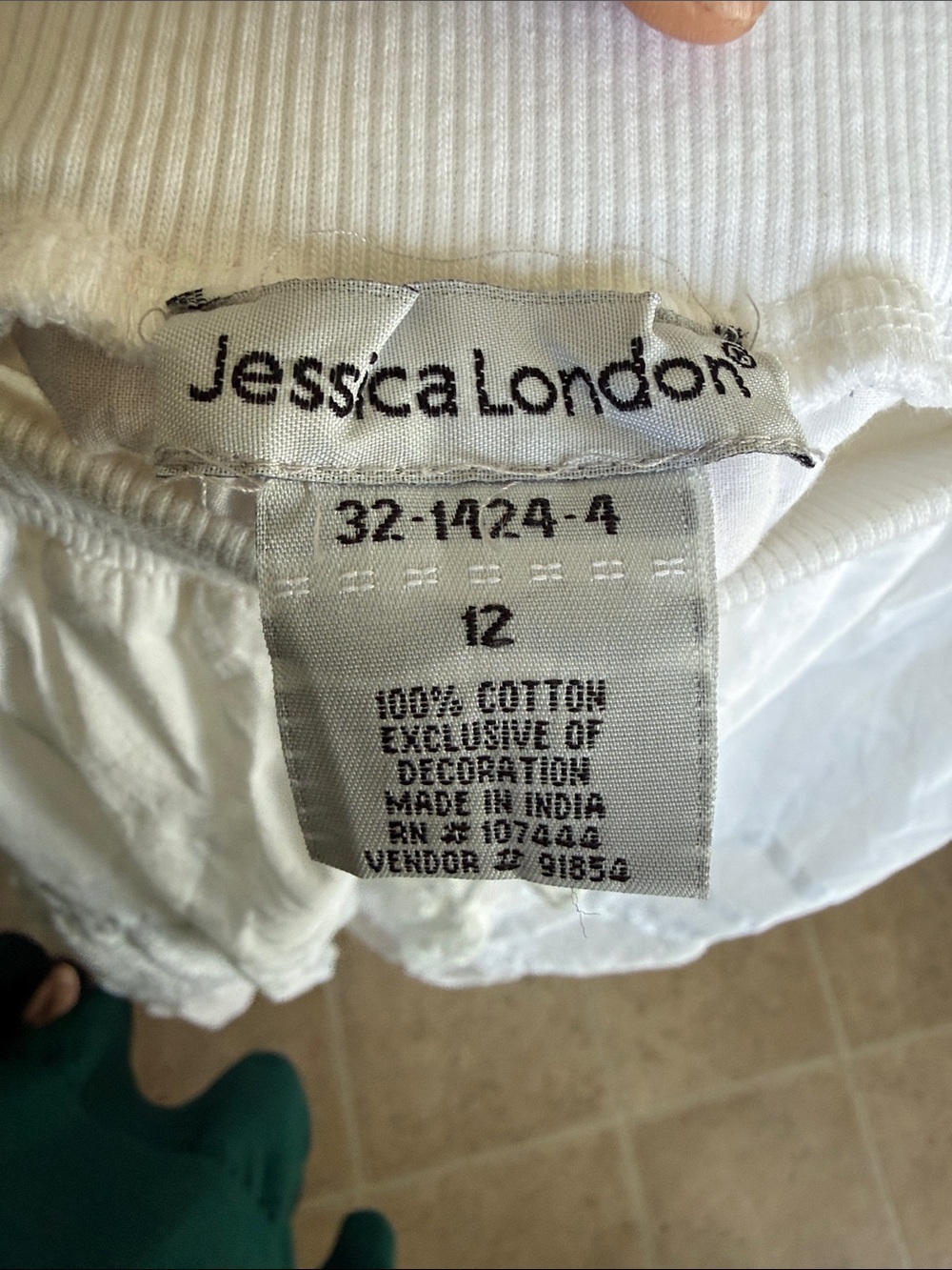 Jessica London White Tiered Eyelet Maxi Skirt with Tassel Drawstring - Picture 3 of 5